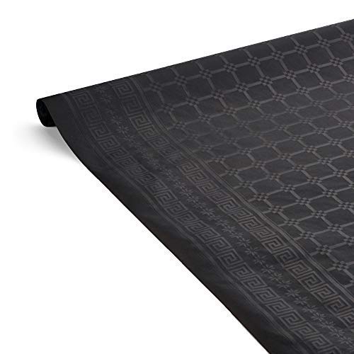 LE NAPPAGE ARTS DE LA TABLE Damask Paper Tablecloth 1.2 x 6 m Black