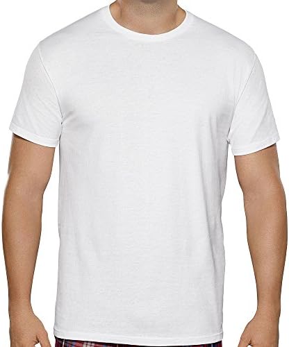 Active Sportswear Breathing Cotton Fabric Crew Neck Comfort Cooling Detox Undershirt Moisture Wicking T-Shirts - Pack of 3 (Large, White)