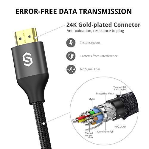 image for HDMI Cable 10ft - Syncwire HDMI Cord - 18Gbps High Speed 4K HDMI Cable