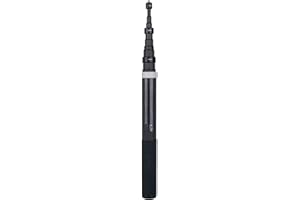 KEZHI 3m 9.8ft Extended Edition Invisible True Carbon Fiber Long Selfie Stick for insta360 Insta 360 X4 one X3 ONE X2, ONE R, ONE X, ONE Action Camera Accessories (Grey)