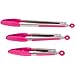 Magenta Kitchen Tongs - Set of 3 Cooking Tongs