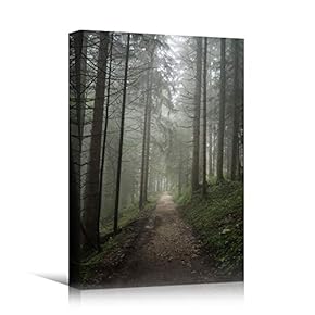 signwin Canvas Wall Art Green Forest Dramatic Forest...