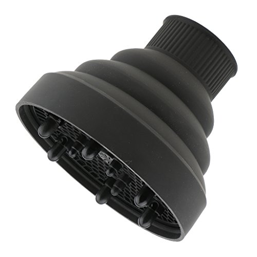 MagiDeal Universal Collapsible Silicone Hair Dryer Blower Diffuser Hairdressing Styling Tool - Black