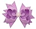 LCLHB 3 Inch Solid Grosgrain Bows with Pearl for Toddler Girls 20 Pack