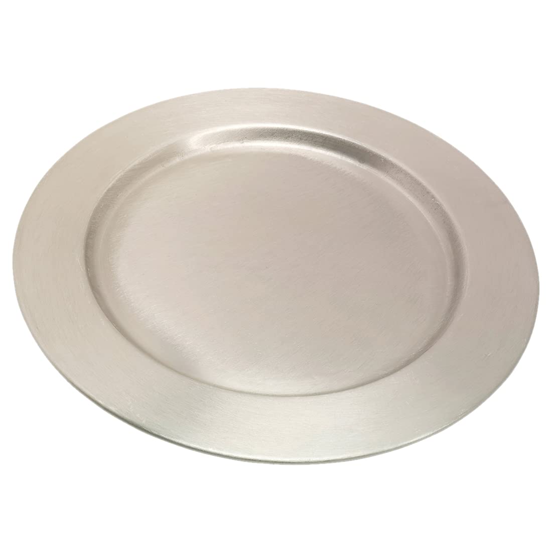 NKlaus candle plate smooth Ø 21cm brass nickel plated candle holder coaster with rim 10633