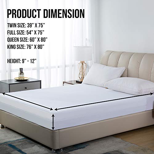 Waterproof Mattress Encasement Cover King Size Soft, Breathable Cotton