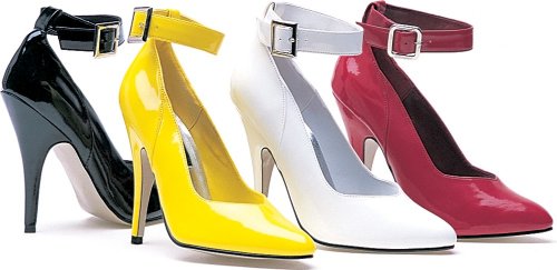 5 Inch Heel Pump Women'S Size Shoe With Ankle Strap (Black-11)