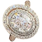 Viyuroyk 925 Sterling Silver Shiny Full Drill Oval Cubic Zirconia Rings Diamond Rings for Women Jewelry Findings Earring Backs Findings (US Code 10)