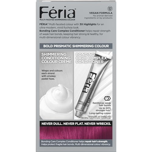 L’OREAL PARIS FERIA MULTI-FACETED SHIMMERING PERMANENT HAIR COLOR, 622 FUCHSIA-CHA, PACK OF 1 HAIR DYE KIT