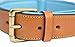 Soft Touch Collars Leather Padded Dog Collar, Large Tan with Teal Padding, Real Genuine Leather, 24