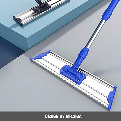 MR.SIGA 18" Professional Microfiber Mop for Floor Cleaning, Stainless