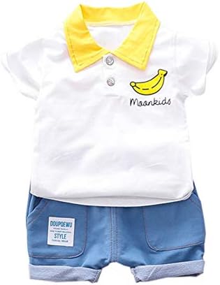 Mornyray Unisex Children S 2 Pc Summer Cotton Sets Polo Style Tee With Cute Cartoon Printing And Matching Jean Shorts Kids Casual Playwear Fashion Cute Loose Babys 2pcs Sets Amazon Com Au Fashion