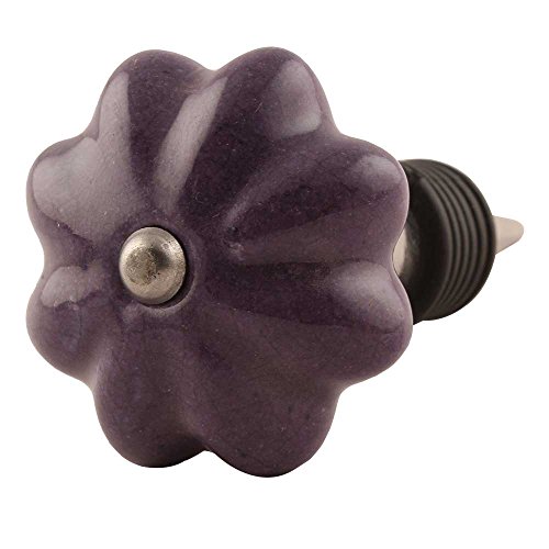Click Here to See More Images IndianShelf Handmade Set of 10 Ceramic Dark Purple Crackle Wine Bottle Stopper Sealer Beverage Bottle Cap Seals Cover Reusable for Holiday Wedding Party Christmas Gifts