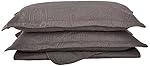 Elegant Comfort Luxury LightWeight 2-Piece Bedspread Coverlet Quilt Set with Shams -All Season- HypoAllergenic- Wrinkle & Fade Resistant- King, Dark Grey