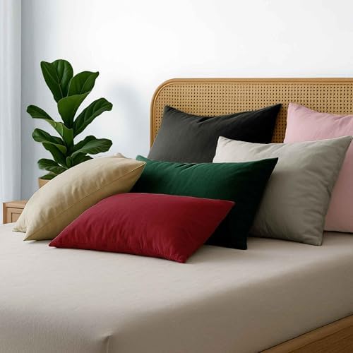 Funda Almohada 60x40 Algodón Reforzado (Pack de 2) - Rosa - Tela Apretada de 57 Hilos/cm² - Funda Almohada 40 x 60 - Certificación Oeko Tex - Dreamzie