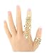 F-sport Charm Crystal Rhinestone Hollow Metal Chain Link Multiple Finger Stack Knuckle Rose Rings Set