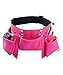 Kids Tool Belt, Monocho Kids Construction Tool Belt Real Suede Leather Children's Tool Pouch with 7 Pockets for Boy and Girl Costumes Dress Up Role Play Adjustable Size for Ages 2-14 (Pink)