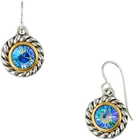 Patricia Locke Philosophers Stone Earrings in Silver, Aqua Aurora Borealis