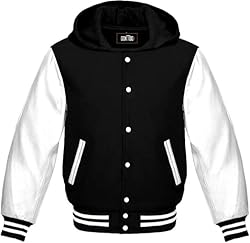 GOKTOG Hooded Varsity Jacket Women, Baseball