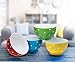 Bruntmore 20 Ounce Polka Dot Ceramic Bowls, Dessert Bowls Set of 4, 20 Oz Porcelain Dip Ice Cream Bowls, Serving Bowls, Microwave, Pasta Bowls Best for Gift