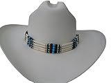 Hat Band or Traditional Bone Choker - #CN-017 - Onyx, Turquoise & Ivory
