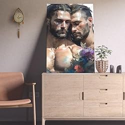 HMLZSJ Nude Muscle Male Torso Portrait Art Gay