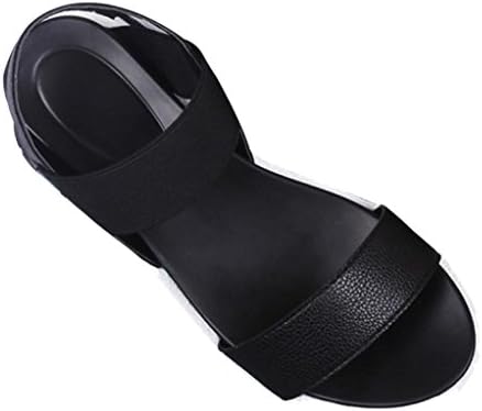 Women Sandals Daoroka Ladies Roman Beam Platform Buckle Wedge Open Peep Toe Summer Elegant Soft Party Casual Low Shoes (US: 8, Black)