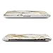 iDOO Hard Plastic Case ONLY for (Previous Generation) MacBook PRO 15 inch (Model A1398) with Retina Display NO CD Drive - White and Gold Marble