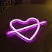 Neon Art Decorative Lights The Arrow of Love LED Neon Cupid Love Heart Signs Light Wall Decor for Girls Bedroom House Bar Pub Party Wedding Valentine's Day (Pink Neon Heart)