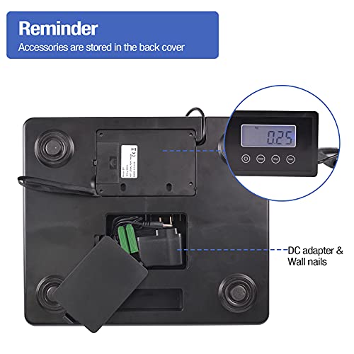 SurmountWay Shipping Postal Scale with Durable Stainless Steel Large Platform, 400lb High Accuracy, Backlit LED Display,Post Office Postal Scale and Luggage Scale, Battery & DC Adapter Included