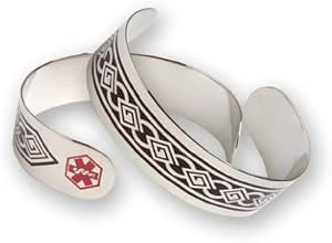 Medical Alert Stainless Steel Cuff Bracelet ~ Blank~ Stickers Included