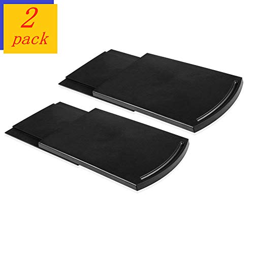2 Pcs Kitchen Caddy Sliding Coffee Tray 12", Plainmarsh Premium BPA-Free ABSSliding Kitchen Under Cabinet Appliance Moving Caddy with Smooth Rolling Wheels (Black, 2 Pack)