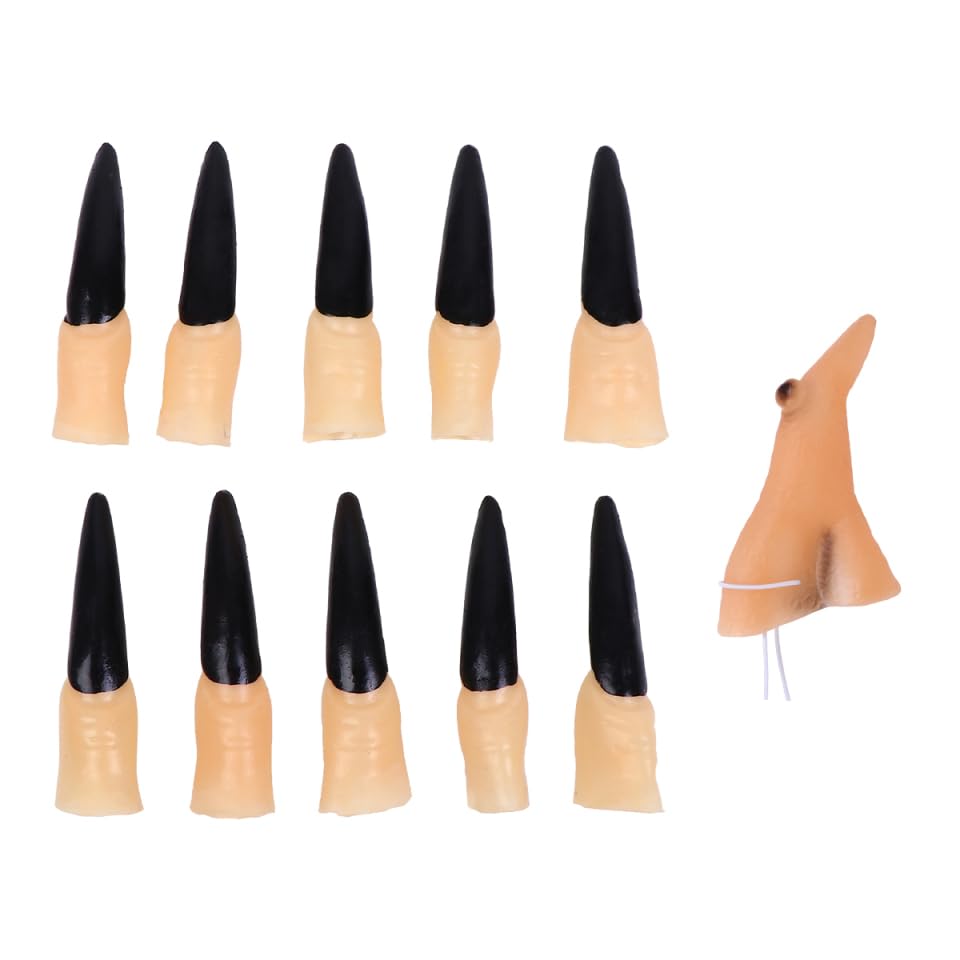 BESPORTBLE 11Pcs Halloween Witch Fingers and Nose, Halloween Zombie Vampire Witch Halloween Costume Props