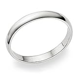 3MM Sterling Silver High Polish Plain Dome Tarnish Resistant Comfort Fit Wedding Band Ring