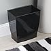 mDesign Wastebasket Trash Can - Rectangular, Black