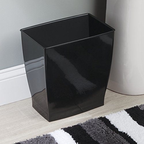mDesign Rectangular Trash Can Wastebasket, Small Garbage Container Bin