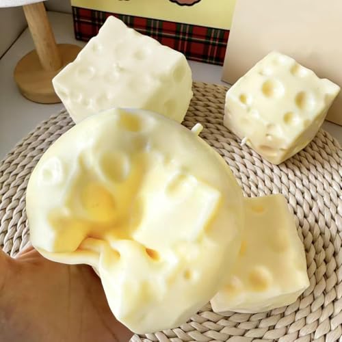 SLEEPHEAD® Cheese Squishy Stress Ball 7cm ，Cute Cheese Block Fidget Toy for Anxiety Relief Soft Silicone ，Squeeze Cheese Squishy Toy for Adults Teens Desk Decor & Party Favor