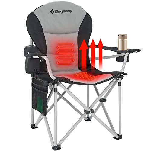 KingCamp Heated Camping Chair Oversized Heavy Duty Portable Folding