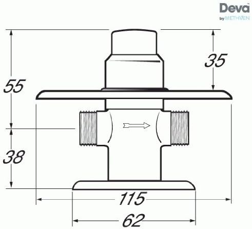 Deva NCT003 Concealed Self Closing Recessed Shower Valve with Chrome Finish, 115 mm Dia x 93 mm h - Image 3