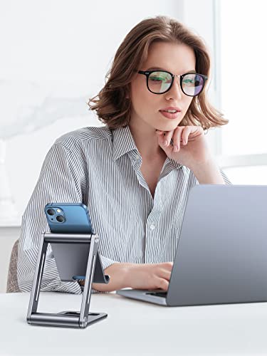 UGREEN Phone Stand Aluminum Ultra Stable Mobile Stand Adjustable Foldable Mobile Holder Desktop Phone Holder Compatible with All Devices up to 7.9'' Fit for iPhone 17 Pro Max Galaxy S26/25/24 Ultra