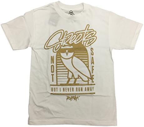 Rufnek "Streets Not Safe" OVO XII (12) COLLECTION T-Shirt (L, White/Ligth Gold)