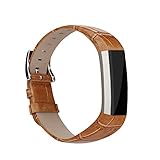 AK Bands for Fitbit Alta (HR) / Fitbit Alta HR 2017, Adjustable Comfortable Fitbit Alta / Fitbit Alta HR Accessories Leather Wristbands for Fitbit Alta Bands (Brown Bamboo Texture)