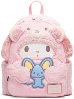 My Melody Lounge Fly Furry Backpack Light Pink New without tags Loungefly x Sanrio NWT My Melody Pink Furry Plush Mini  main image 2