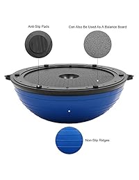 KUOKEL - Balón de equilibrio para ejercicio, yoga, ejercicio, con bomba de equilibrio, entrenador de fitness, entrenamiento, entrenamiento, balanceo y bomba de pies, 22.8 in