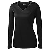 Clothe Co. Ladies Long Sleeve V Neck Moisture Wicking Athletic Shirt