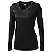 Clothe Co. Ladies Long Sleeve V Neck Moisture Wicking Athletic Shirt