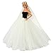 BARWA Beige Wedding Dress with Veil Evening Party Princess Beige Gown Dress for 11.5 Inch Girl Doll
