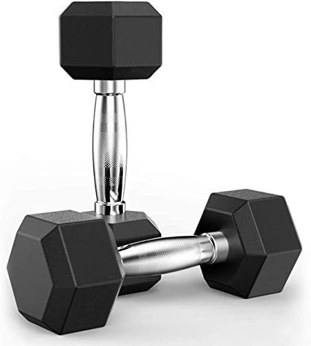 Hohaski Rubber Encased Hex Dumbbell, Premium Quality, Rubber Coated Barbell Hex Dumbbell, Built to Last, 5-50 Pounds (Ship from US)