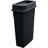 Zedfire 23-Gallon Slender Trash Can, Commercial Slim Rectangular Trash Can with Swing Lid - Black