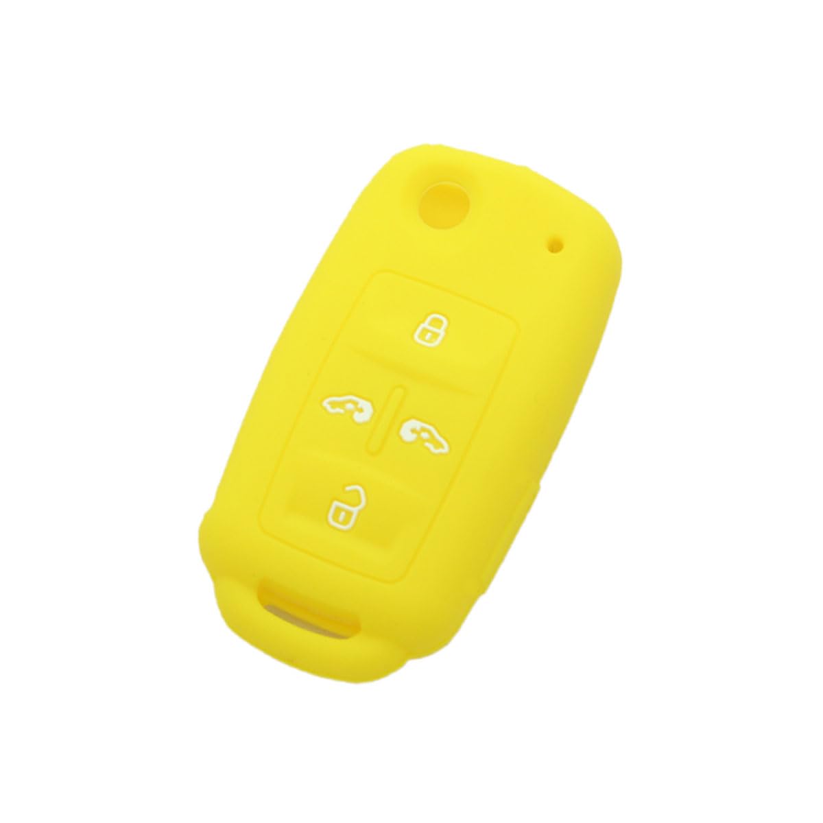 BROVACS Silicone Cover Protector Case Holder Skin Jacket Compatible with VOLKSWAGEN Sharan Caravelle SEAT 5 Button Flip Remote Key Fob 4+1 BTN CV4806 Yellow